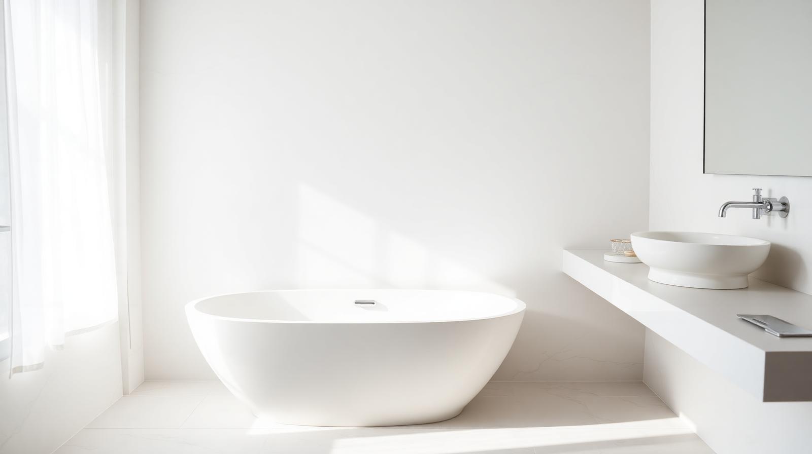 Bathroom bath, sink and shower tray surfaces after specialist repair