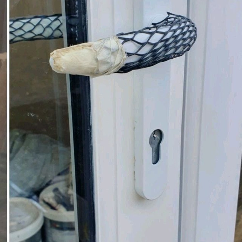 uPVC door frame repair — after